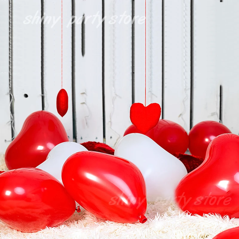 Гелиевые воздушные шары с красным сердцем украшение для дня