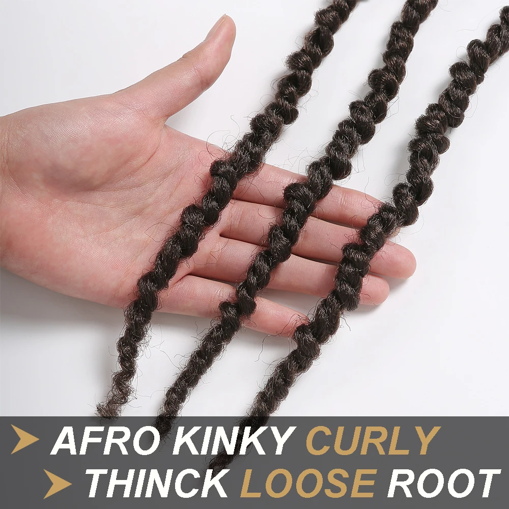 Synthetic Dreadlocks Hair Extension Butterfly Locs Crochet Hair Dreadlocks Long Curly Wavy Twist Braiding African Roots Braid