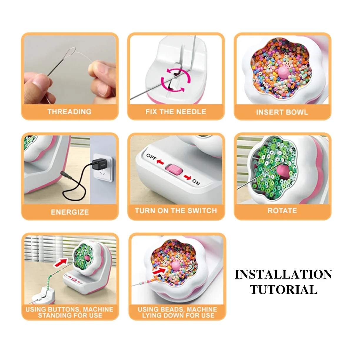 Electric Automatic Bead Threader Beading Machine DIY Bracelet