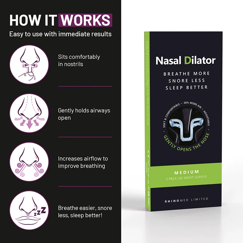 3Pcs Nasal Dilator For Snore Reduction Increase Airflow Anti Snoring Devices