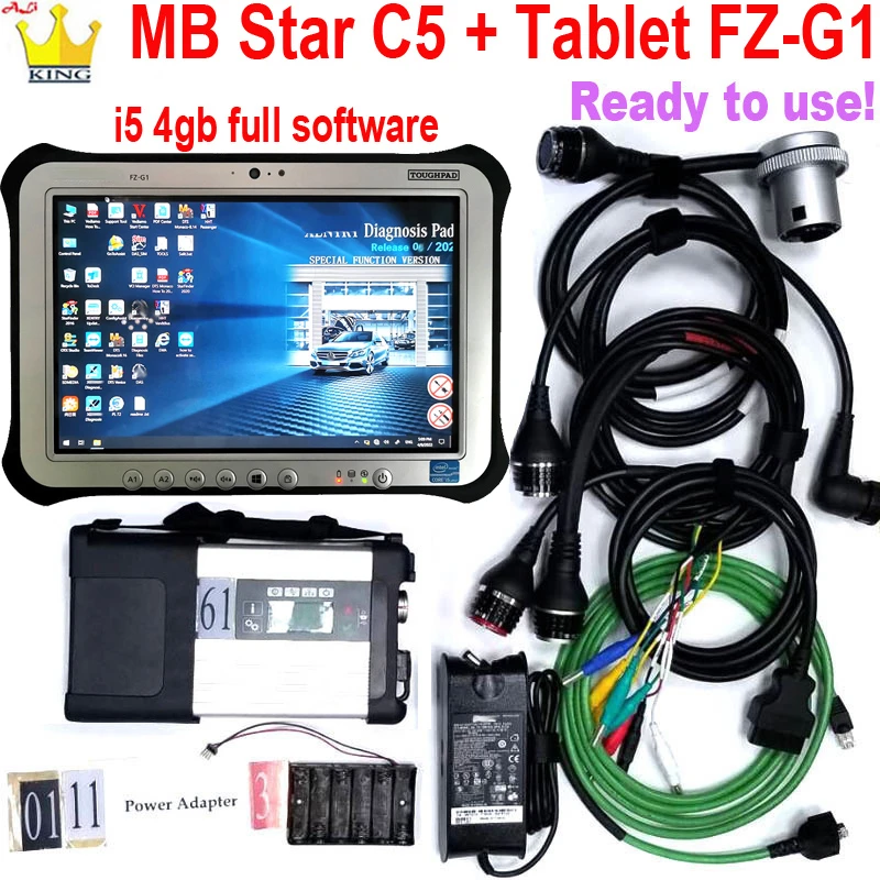 2023.09 Mb Star C5 Sd Connect Multiplexer Con Wifi Laptop Fz-G1 Tablet Pc Mb Star Wifi Software Ssd Obd Scanner Strumento Diagnostico