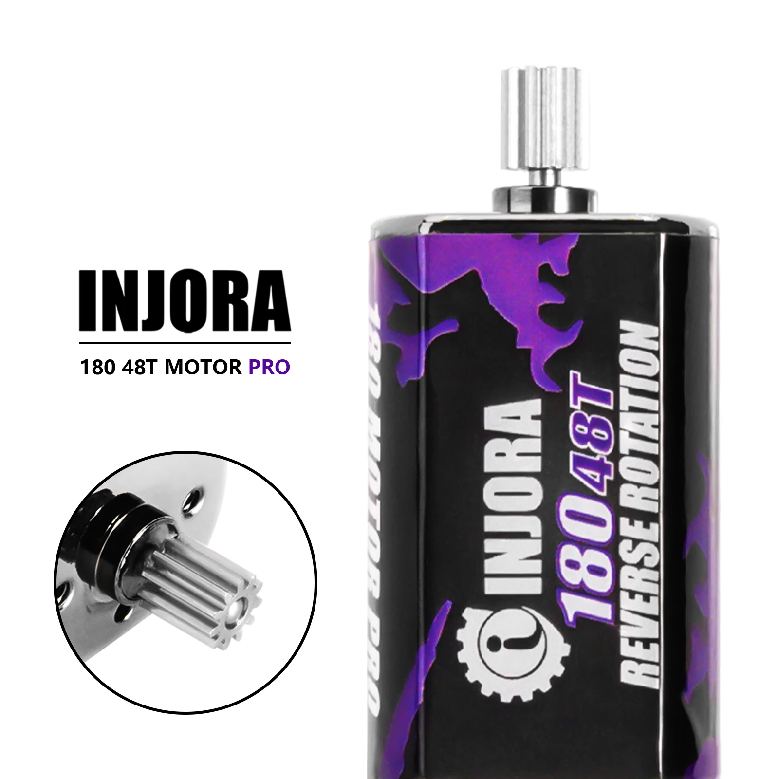 INJORA 180 ブラシ付きモーター 48T 55T ステンレススチール