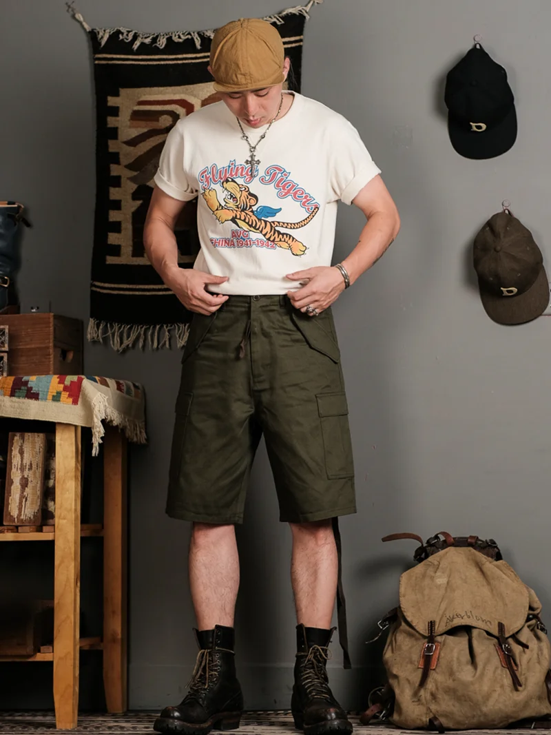 

Simons Vintage military M51 shorts Re-issuel Original US ARMY M-51 mimeograph OG107 shorts Amekaji loose straight-leg pants