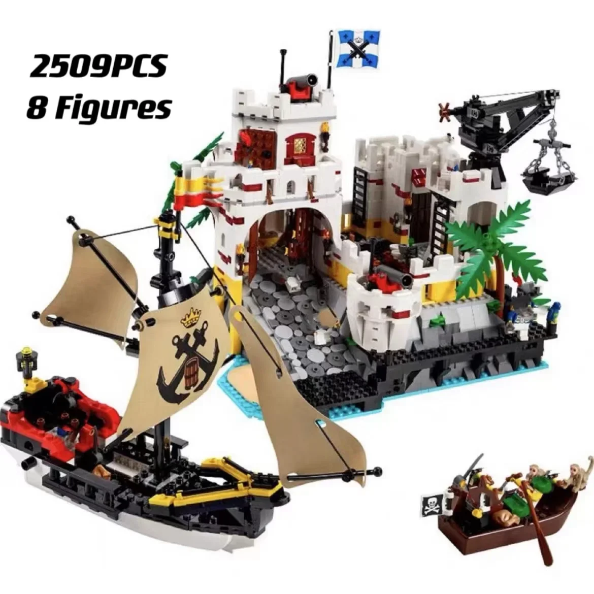 

2024 New Icons 10320 Eldorado Fortress Modular Building Blocks DIY MOC Medieval Pirate Series Bricks Toy For kids Christmas Gift