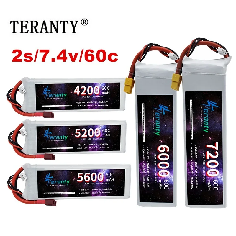 Batterie LiPo 7.4V 4200-7200mAh XT60/T pour RC Voiture Drone