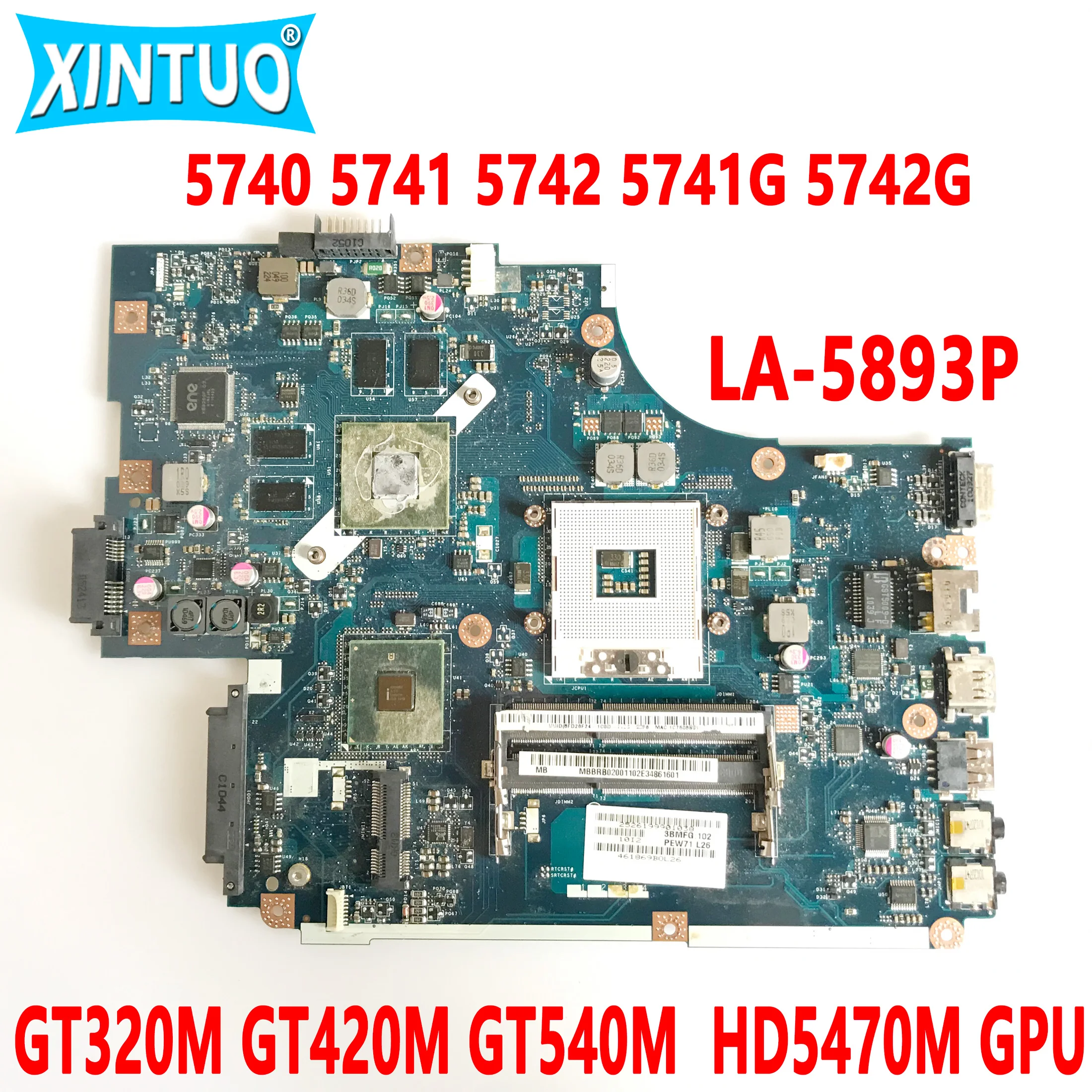 

LA-5893P 5742G материнская плата для ноутбука Acer 5740 5741 5742G 5741G GT320M GT420M GT540M HD5470M GPU DDR3 Протестирована