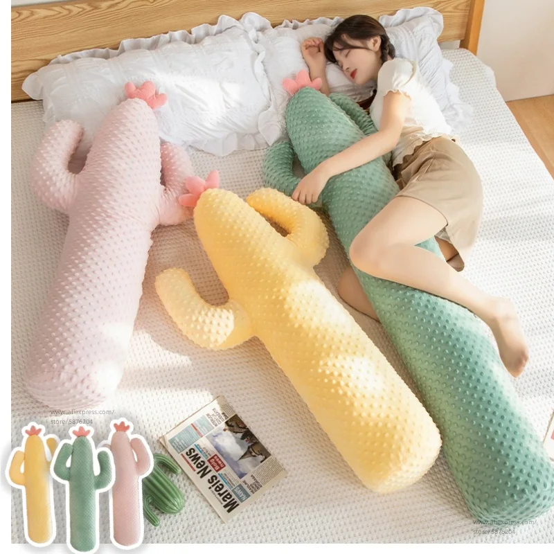 거대한 선인장 던지기 베개, 박제 임산부 다리 포옹 베개, 침대 쿠션 소파 장식, 그녀의 생일 선물, 순수한 신선한 스타일, 1m, 1.5m