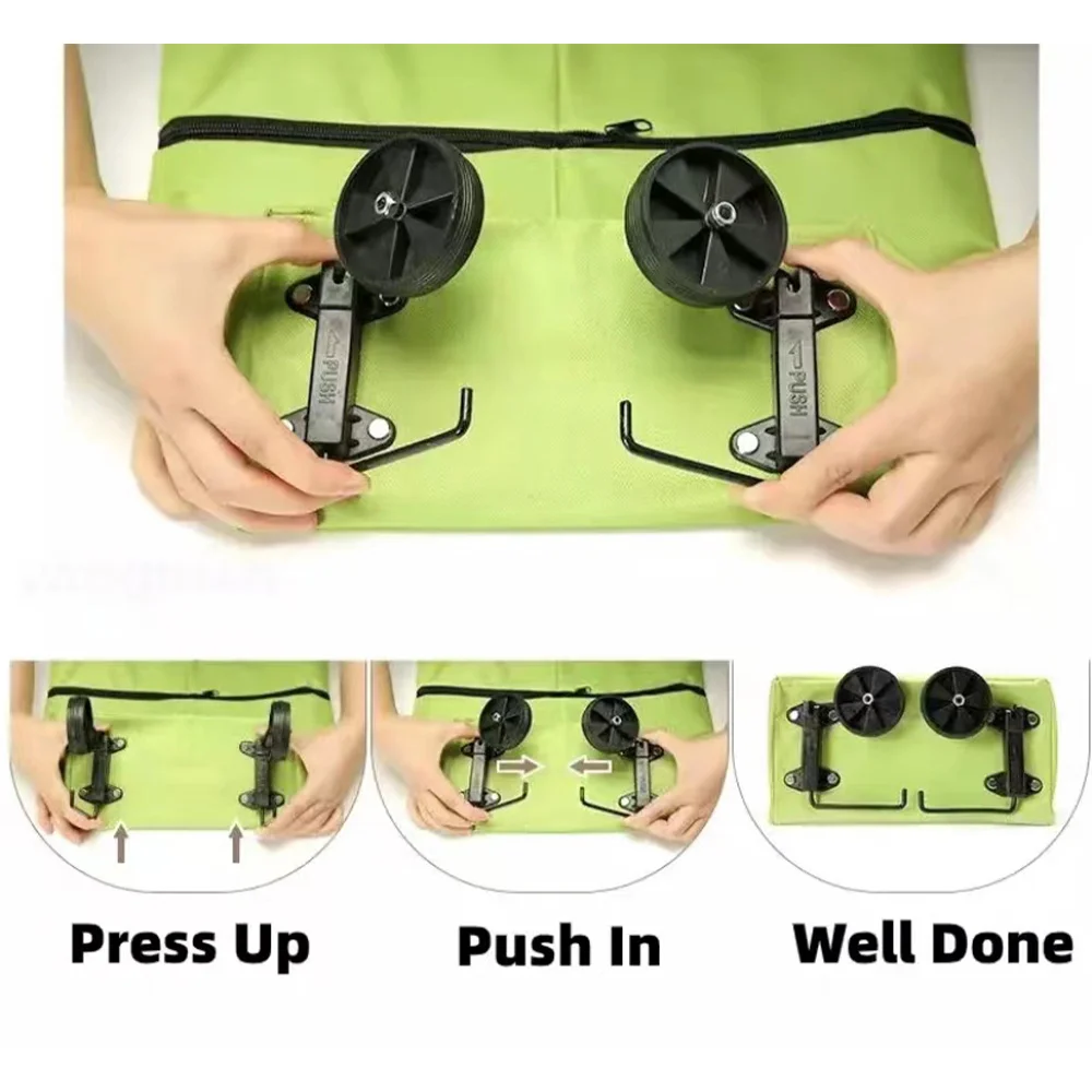 Small Pull Cart Folding Shopping Bag Shopping Buy Food Trolley Bag Wheels Buy Vegetables Organizer Portable