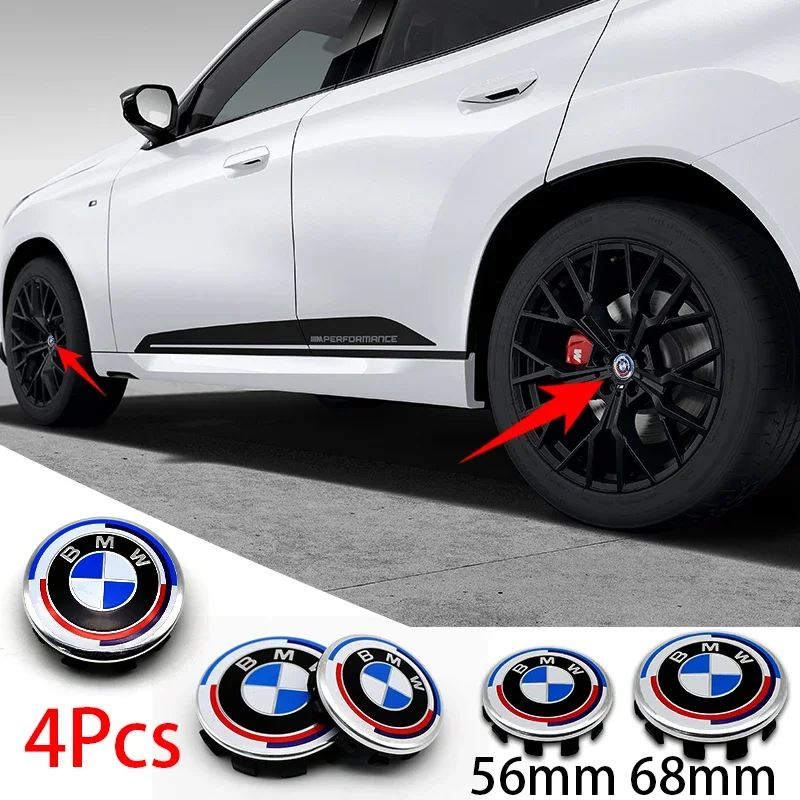 74mm 82mm 자동차 전면 후면 트렁크 배지 스티어링 휠 스티커 56mm 68mm 허브 센터 캡 BMW 50주년 기념 액세서리