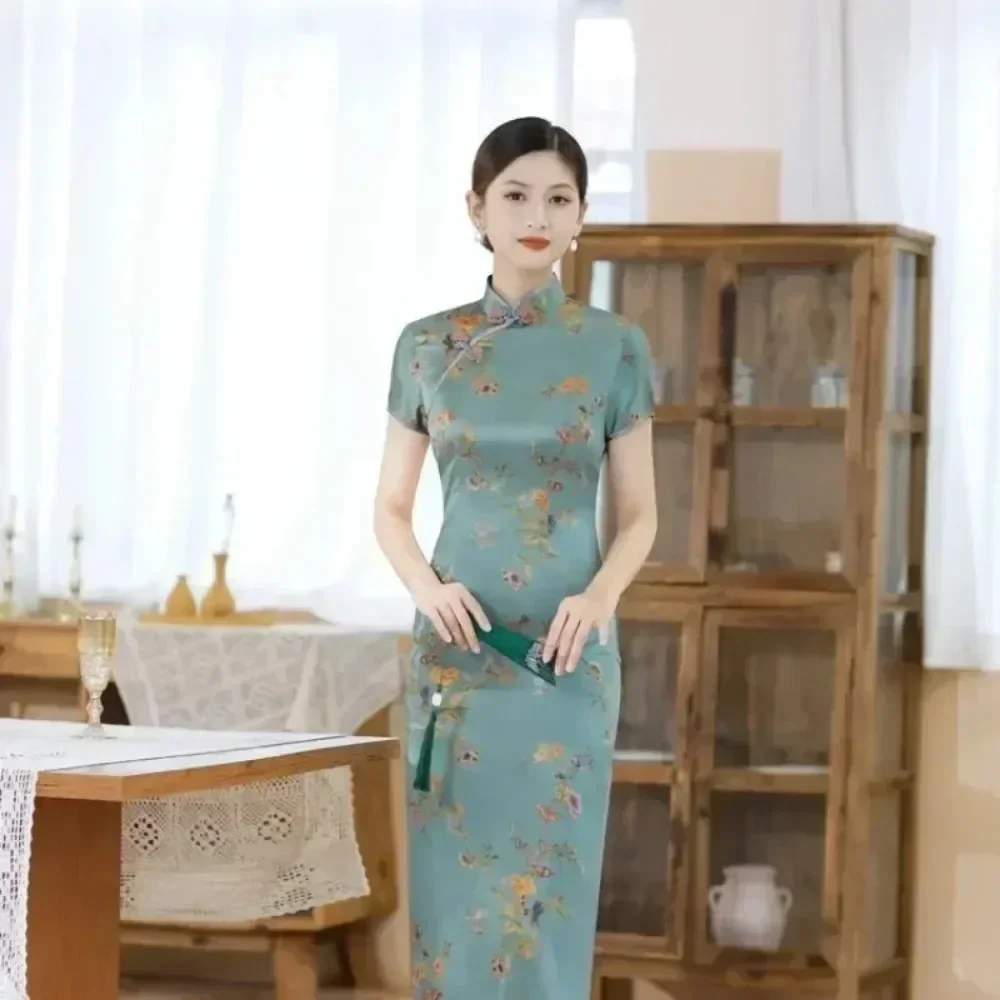 Women Qipao Dresses Ethnic Style Vintage Qipao Dresses For Women Casual Streetwear Chinese Style Cheongsam Dress