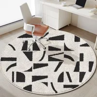 Home Cloakroom Round Floor Mat Modern Simple Living Room Decoration Plush Carpet Thick Lounge Rug Light Luxury Rugs for Bedroom 2