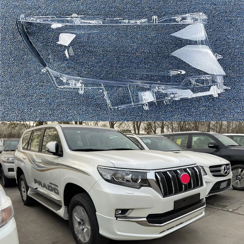 

For Toyota LAND CRUISER Prado 2017 2018 car accsesories Front Headlamp Cover Transparent Lampshade Headlight Shell Plexiglass