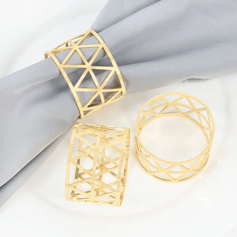 

6pcs Napkin Rings Gold Silver Alloy Napkin Buckles Wedding Birthday Table Decorative Christmas Home Party Dinner Napkin Holders