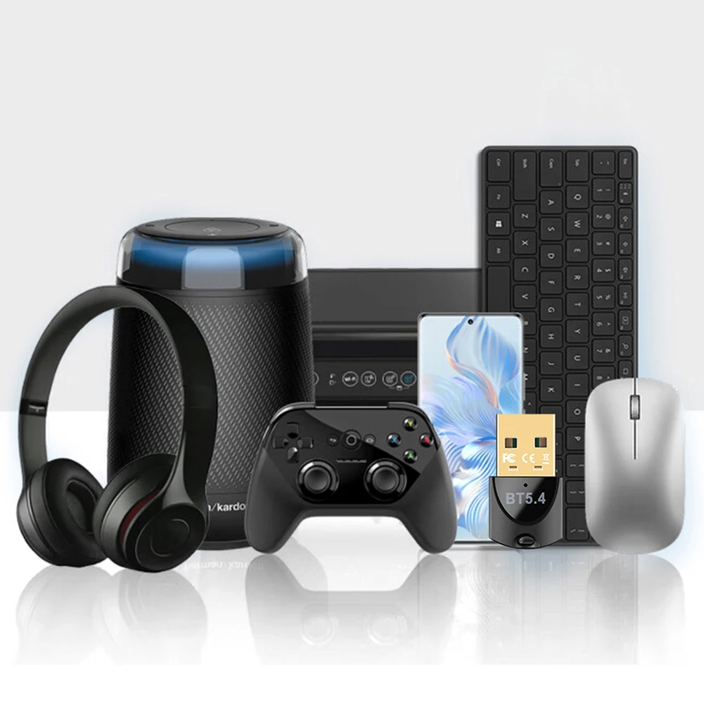 USB 블루투스 호환 5.4 어댑터, 오디오 동글 드라이버, 무료 무선 BT 5.4 동글 어댑터, PC 노트북용 음악 오디오 리시버