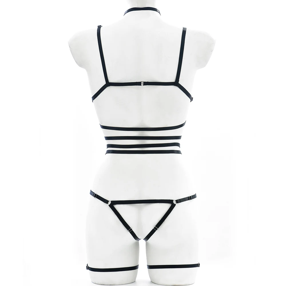 Body Elastic Bondage Adjustable Stockings Leg Harness Garter Pole Dance Lingerie Halloween Women Rave Wear Bodysuit Body Harness cosplay costume,latex lingerie,women bondage lingerie
