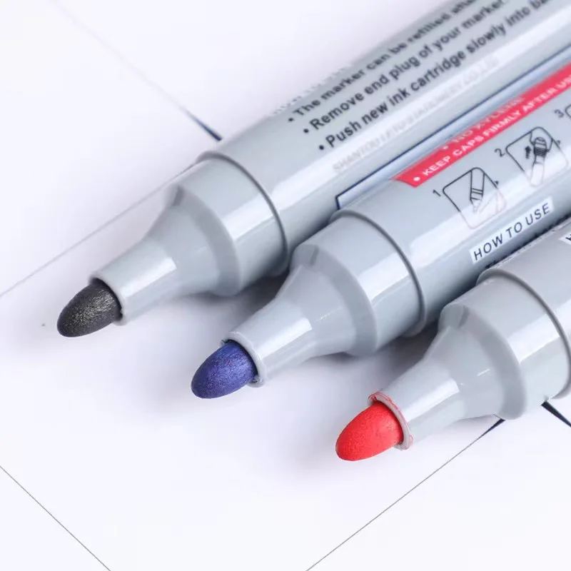 3 Color Whiteboard Marker,2mm Nib Easy Erasable Refillable Ink,Large Capacity,Office Meeting Whiteboard Teaching Stationery