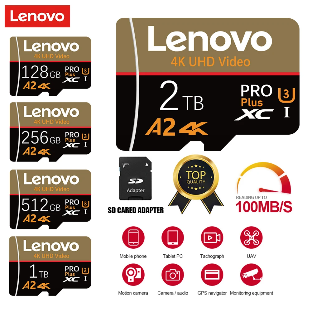 Nuova Scheda Di Memoria Sd Lenovo Da 2Tb Scheda Flash Sd/Tf Da 128Gb Mini Schede Sd Scheda Di Memoria Flash Sd Micro Tarjeta Da 1Tb Con Adattatore Sd 