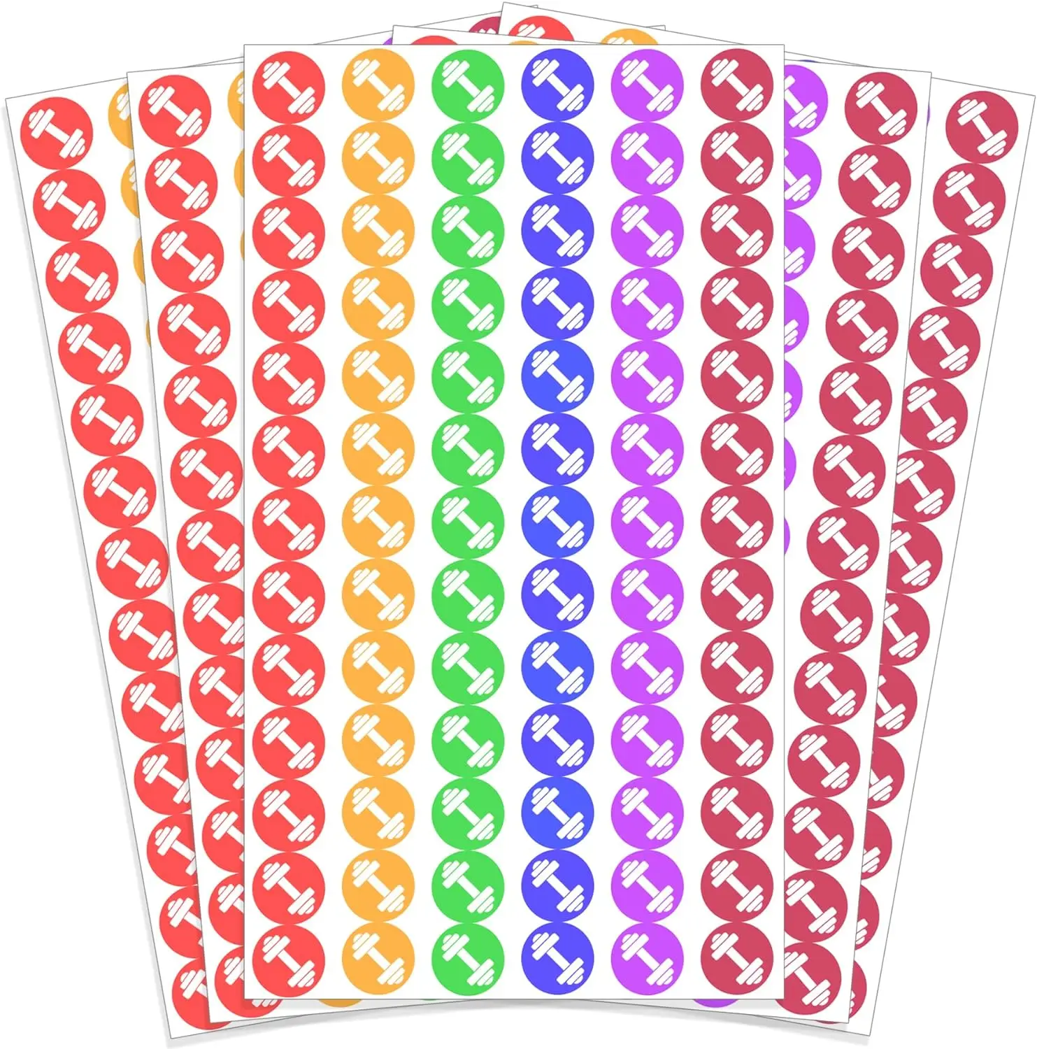

Colorful Dumbbell Stickers 0.5inch Fitness Reminder Stickers for Scrapbooking Journal Supplies Decorations 500Pcs