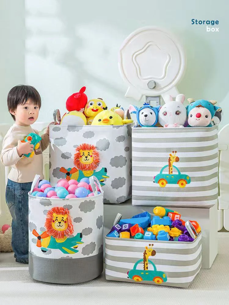 Description Picture 2 of itemFolding Storage Basket Linen Storage Fabric Wardrobe Office Bedroom Closet Toys Laundry Basket With Handle Storage Organizer New