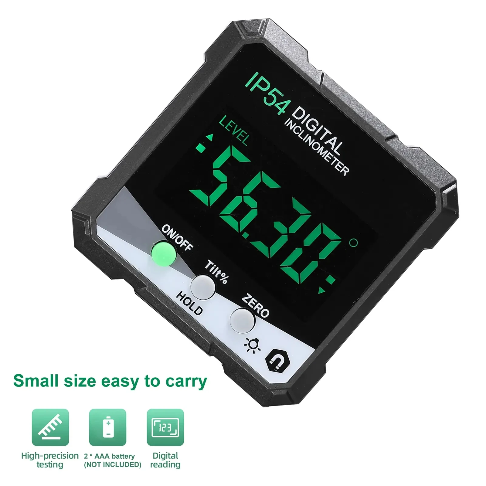 Digital Angle Protractor IP54 490&deg; Digital Inclinometer Precision Measurement Backlight Magnetic Protractor Inclinometer