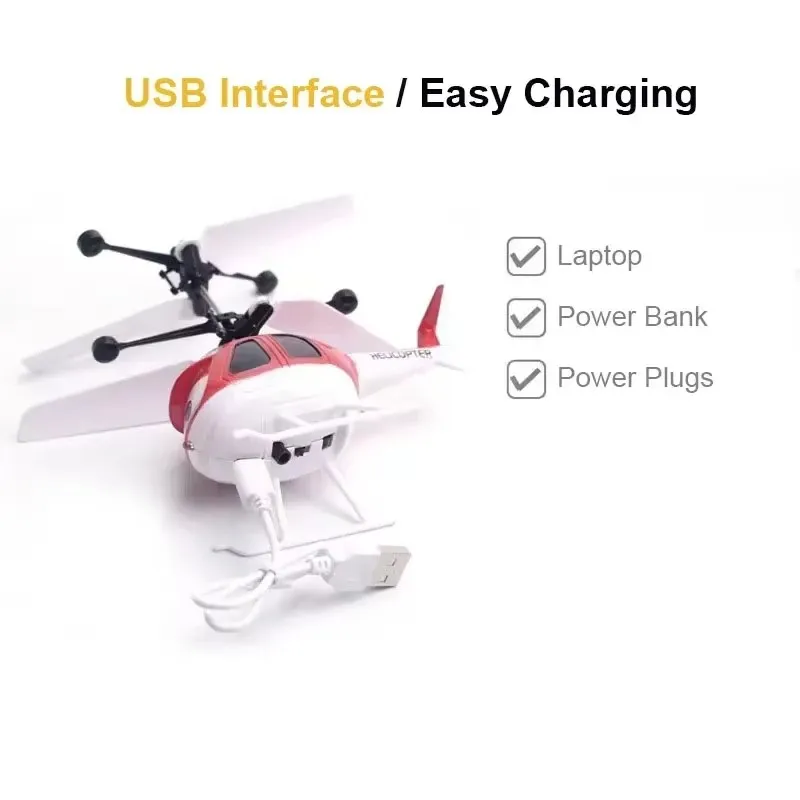 Hélicoptère RC télécommandé - Volant, rechargeable USB, 3 couleurs