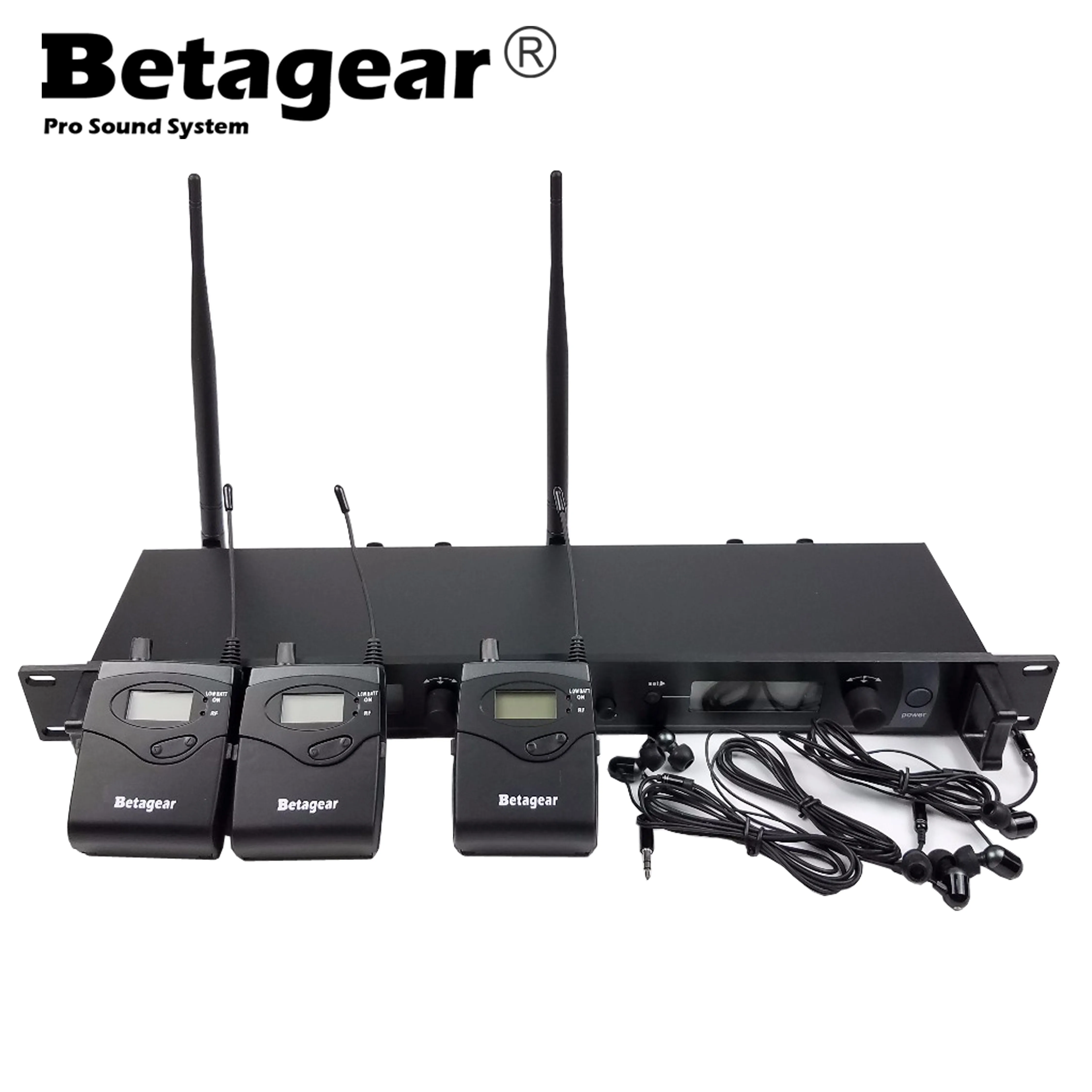 Betagear SR2050IEM Stage Inear Monitors System 3 Receivers 1 Transmitter Wireless Monitor De Audio Dual Channel Multi Frequency