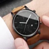 2PCS/Set Men Business Watches Fashion Roma Dial Date Watch Leather Band Quartz Wristwatches Relogios Feminino（Without Box） 3