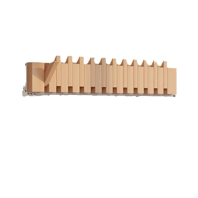 Solid Wood Piano Key Hook Without Punching Holes on The Wall Porch Clothes Hook Entry Door New Creative Door Hanger