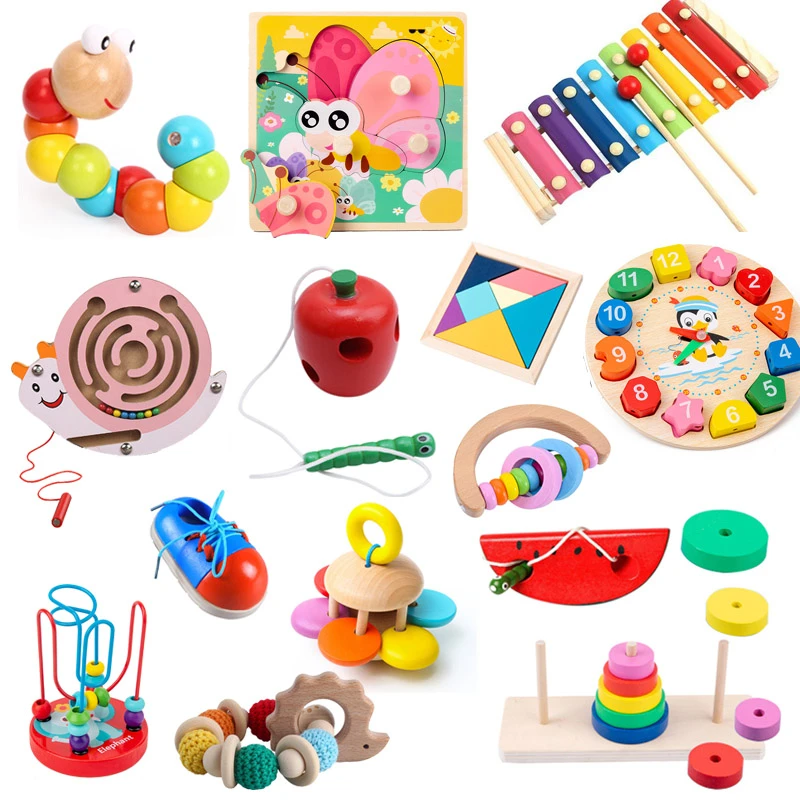 Lo encontré Arcaico Todo el mundo Montessori juguetes de bebé para juguetes educativos para niños, juegos  sensoriales de madera, sonajero para bebé de 1 a 2 años, juguetes para niños|  | - AliExpress