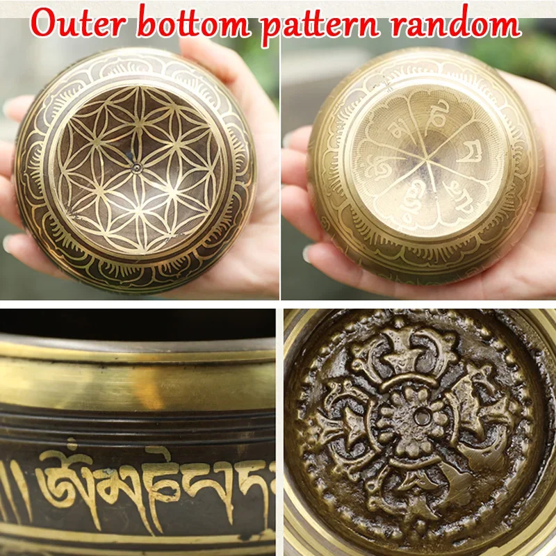 Creative Nepal Handmade Tibetan Singing Bowl Set, Decorative Wall-dishes, Resonance Healing Meditation, Chakra Singing Bowl, 1Pc 6