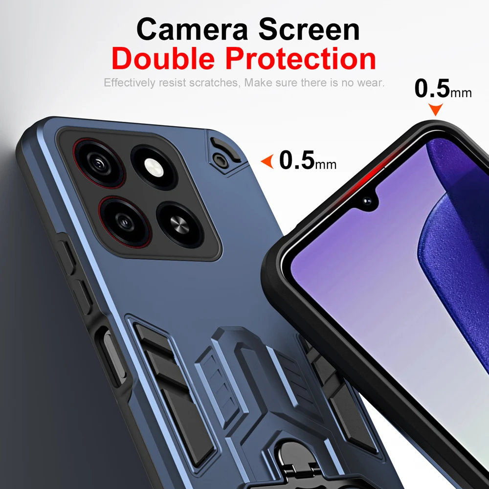 Durable Armor Case with Metal Ring Stand - Enhanced Protection Cover