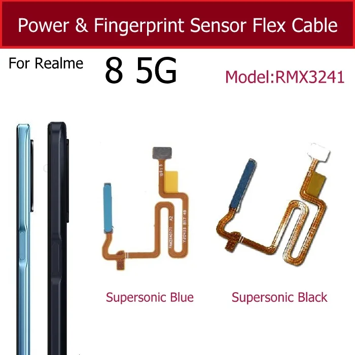 Фото Для Realme 7 5G 8 8S 5G 8i 9i датчик отпечатков пальцев гибкий кабель кнопки питания сенсор отпечатков пальцев Сенсорный Датчик Home гибкие Ленточные детали №3