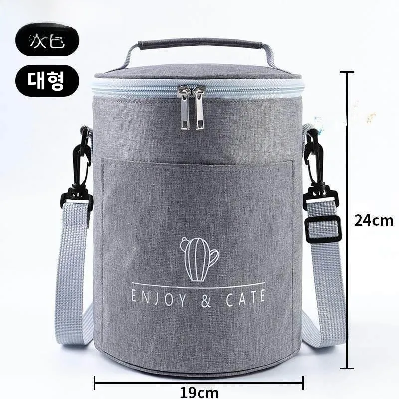 두꺼운 알루미늄 호일 보온 도시락 가방, 식사 보존 용기용 스트랩이 있는 오래 지속되는 보온 외부 커버