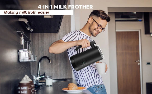 Buy Aevo Electric Milk Warmer & Foam Maker 4 Modes Detachable  Dishwasher-safe Pitcher Heating & Frothing Milk Frother Machine from  Eastern Silk Road (Shenzhen) Electronic Co., Ltd., China