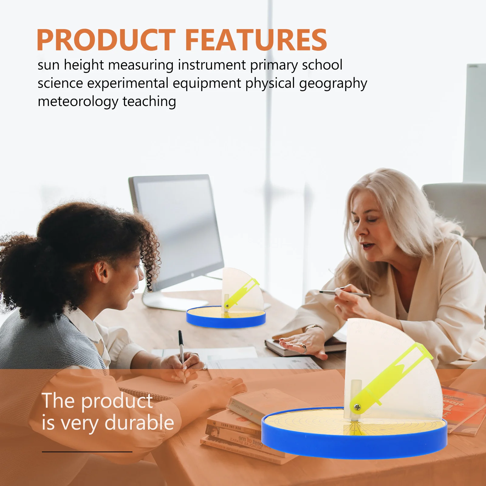 2개 세트 태양 높이 측정 도구 플라스틱 과학 기구 지리 연구 보조 학교 교육용 태양 연구 도구