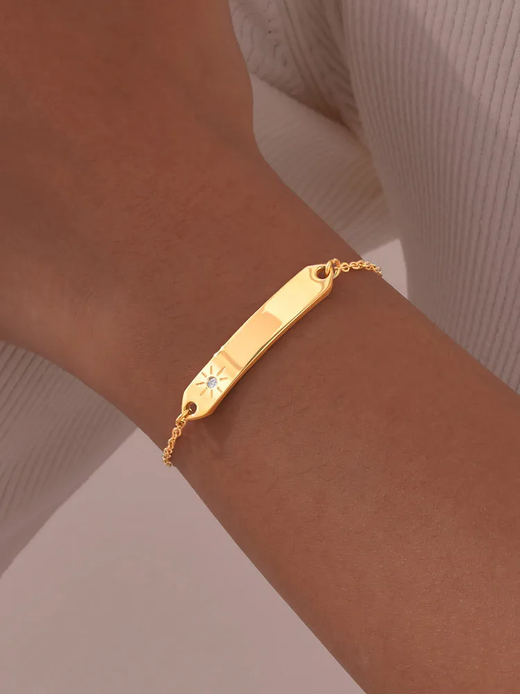 Benutzerdefinierte personalisierte Namens-ID-Armband Mädchen Jungen Geschenke, Edelstahl Panzerkette Link Krone Armband nicht allergisch – Detail 13