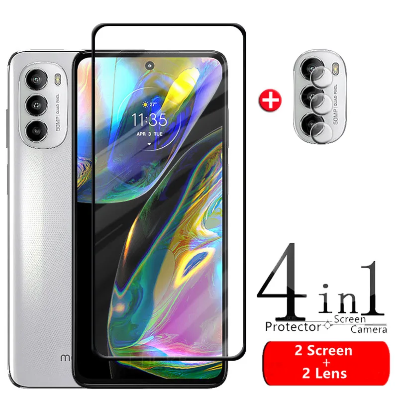 

4 в 1 для Motorola Moto G82 стекло для Moto G82 G 82 Закаленное стекло пленка полная Защита экрана для Moto G82 стекло для объектива