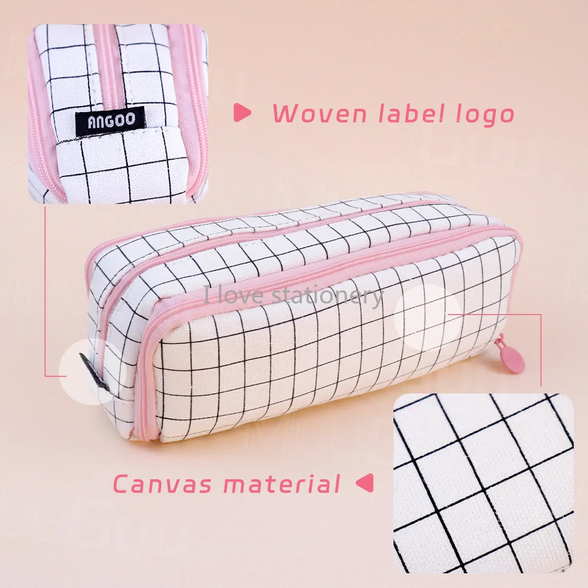 Pencil Case Large Capacity Stationary Box 3 Compartment Pen Pouch Double Side Opened Student Stationery School Supplies