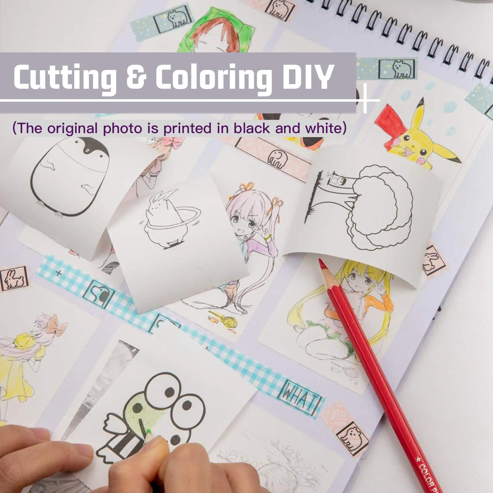 미니 프린터 용지 DIY 감열지, M02, T02, 비점착성 용지, 학습 및 사무실용, HD 사진 3 롤