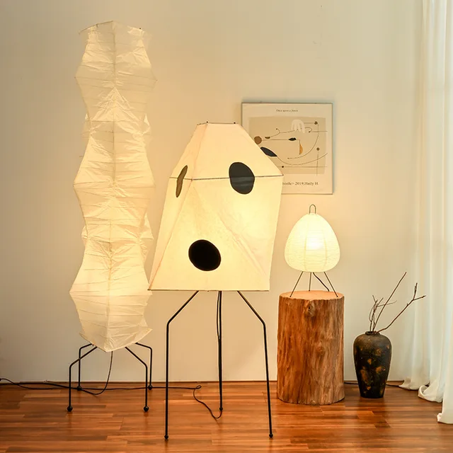 Japanese Designer Akari Noguchi Yong Floor Lamp LED E27 Rice Paper Art Home Decor Living Room Bedroom Coffee Study Table Light