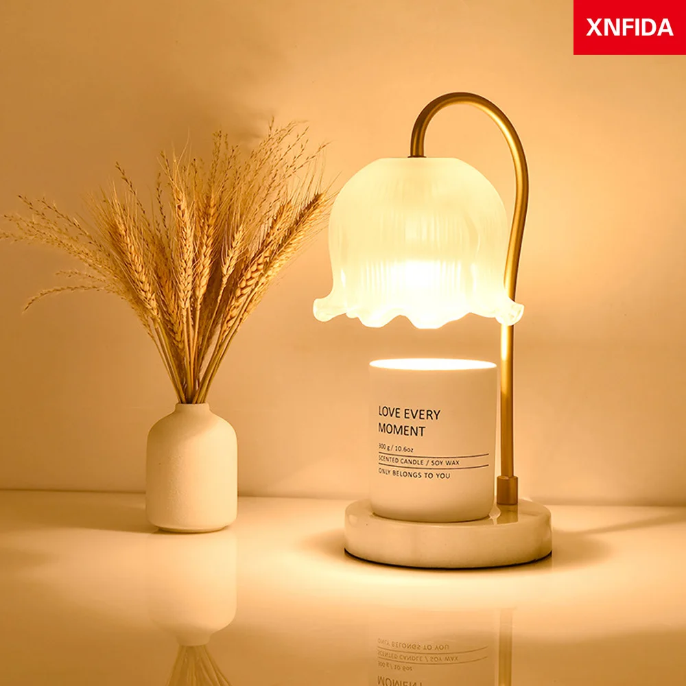 

Marble Aromatherapy Lights Candle Essential Oil Personality Table Lamps Living Room Bedroom Timing Rose Melting Wax Lampara