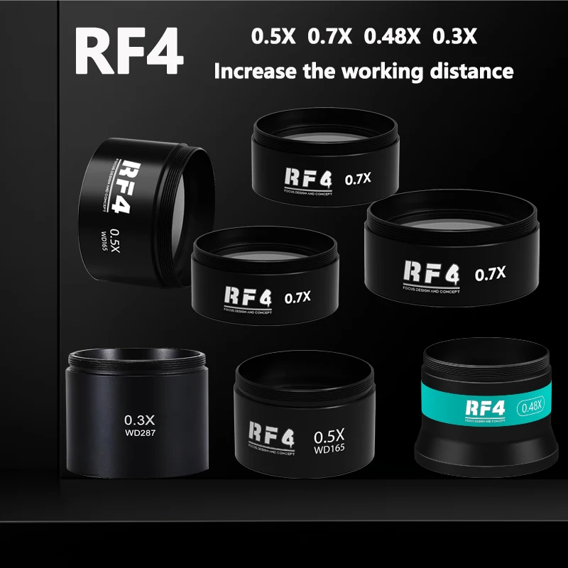 RF4 0.7X 0.48X WD165 0.5X 0.3X 보조 현미경 대물렌즈, 스테레오현..