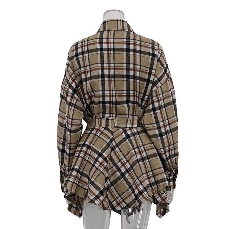 Vintage Contrast 2 Piece-Set Skirt For Women Long Sleeve Slim Patchwork Coat And High Waist Skirt Outfits Ladies Clothes