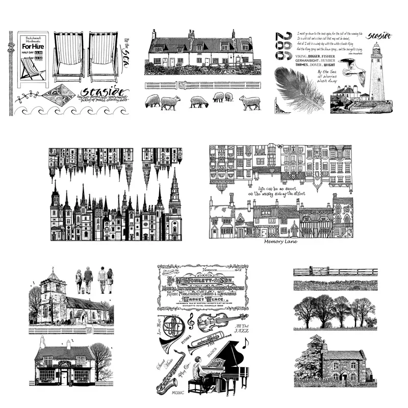 

New Arrival Building Clear Stamps 2022 For Scrapbooking Paper Making Suburbs House Account Craft Set Card Transparent Seal