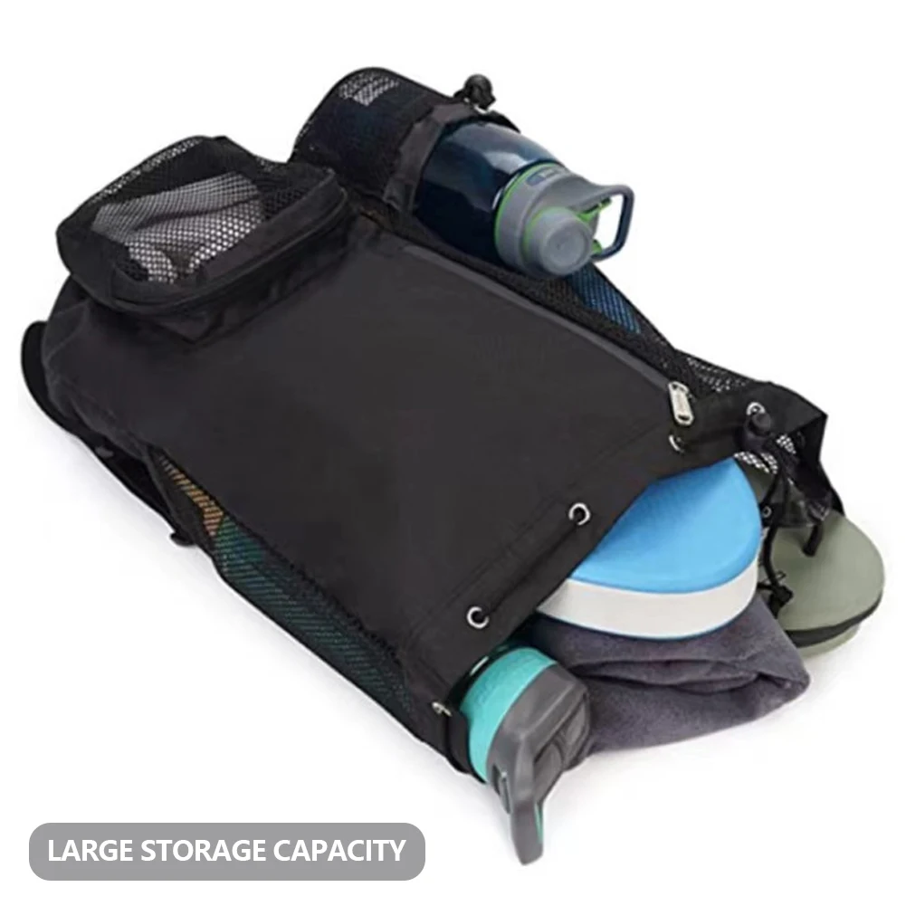 1Pc Swim Sport Bag Mesh Drawstring Backpack with Wet Pocket Multipurpose Beach Backpack for Swimming Gym and Workout Gear