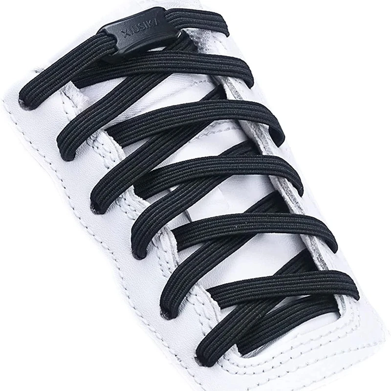 1Pair No Tie Shoe laces Elastic Laces Sneakers Flat Shoelaces