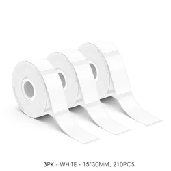 Compact Thermal Label Printer - Portable Sticker Label Maker with 12mm Label Paper Compatibility (3PK White 1530)
