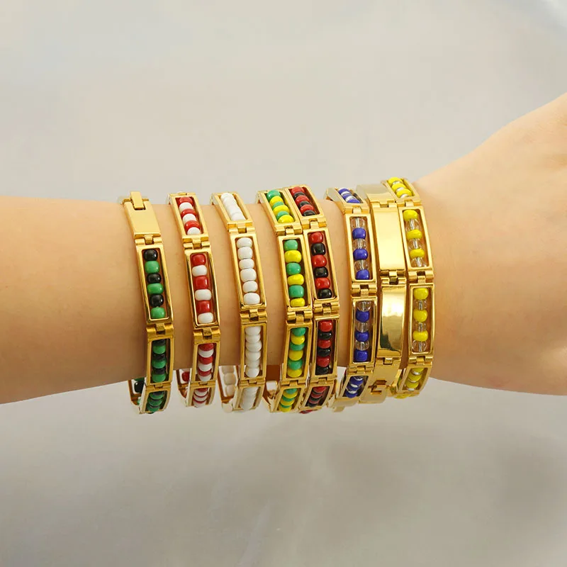

Stainless Steel New Beaded Bracelet Creative Waterproof and Allergic Resistant Simple Jewelry Accessories for Men And Women
