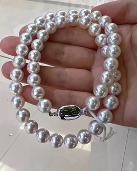 2024 Pearls Necklace for Women White 11-12mm Fine Luster Nearly Round Pearls 925 Sterling Silver Jewelry Wedding Party Gift