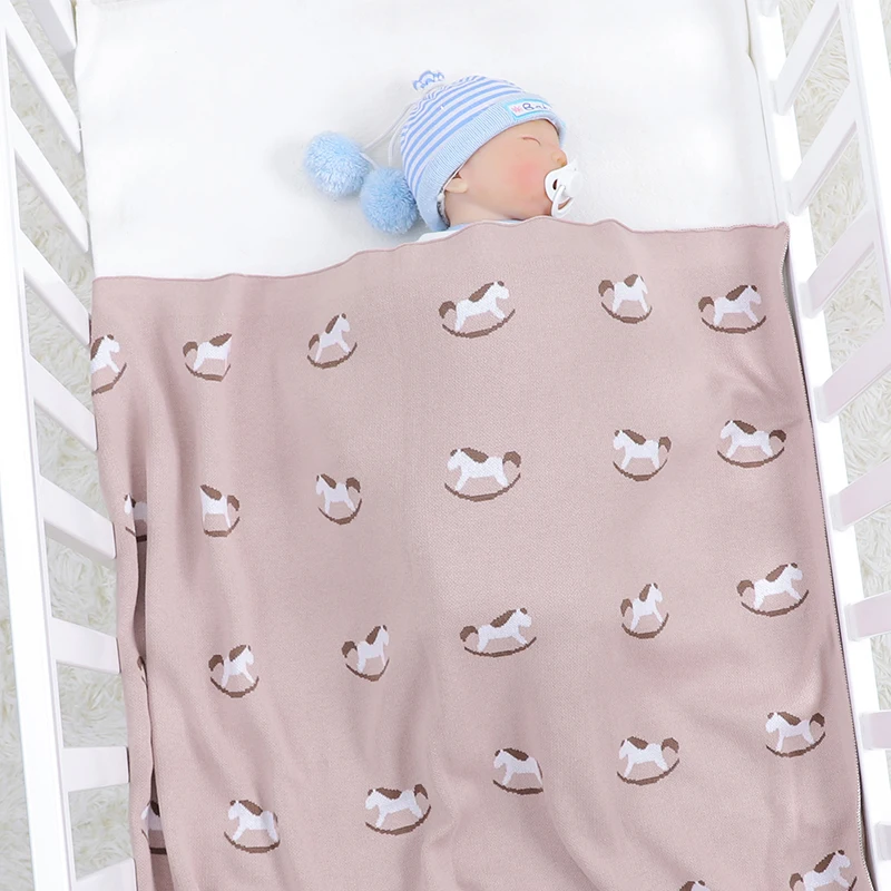 Coperte per bambini cotone lavorato a maglia neonate ragazzi letto trapunta 100*80CM passeggino Swaddle carino Trojan Plaid culla sonno caldo - immagine 5